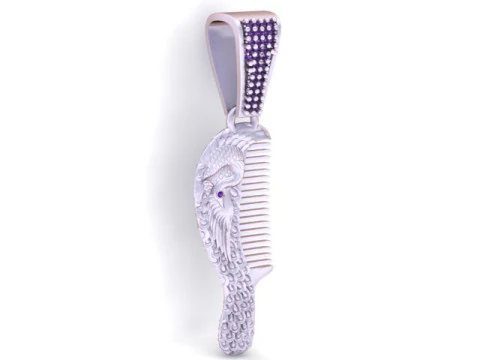 Peacock Comb Pendant 3D Printable Jewelry Model 3D Print Model