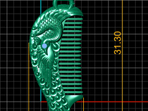 Peacock Comb Pendant 3D Printable Jewelry Model 3D Print Model