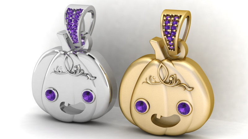 Women Halloween Pumpkin Pendant 3D PRINTABLE MODEL 3D Print Model .c4d .max .obj .3ds .fbx .stl .blend 