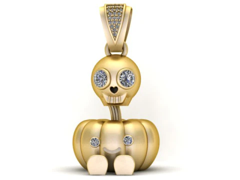 SKULL FACES PUMPKIN PENDANT 3D PRINTABLE MODEL 3D Print Model