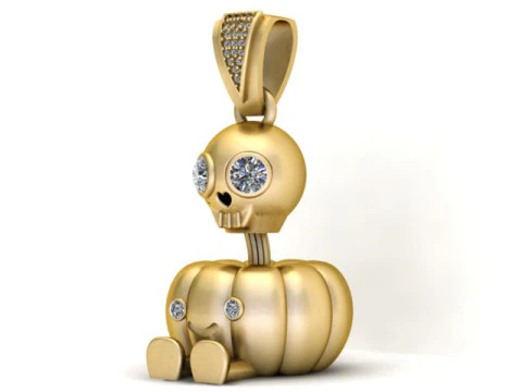 SKULL FACES PUMPKIN PENDANT 3D PRINTABLE MODEL 3D Print Model