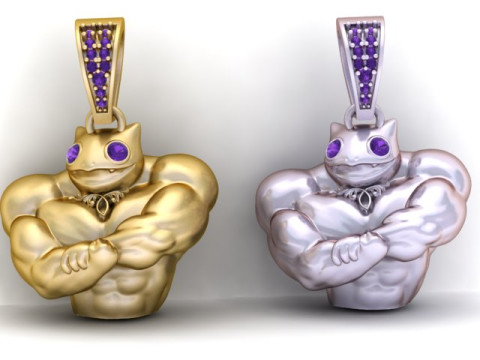 CAT BODY BILLDER PENDANT 3D PRINTAABLE MODEL 3D Принт Модель