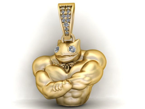 CAT BODY BILLDER PENDANT 3D PRINTAABLE MODEL 3D प्रिंट मॉडल