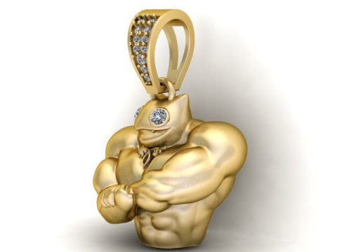 CAT BODY BILLDER PENDANT 3D PRINTAABLE MODEL 3D प्रिंट मॉडल
