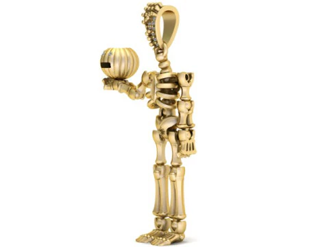 SKULL BODY AND PUMPKIN FACES PENDANT 3D PRINTABLE MODEL 3D Print Model