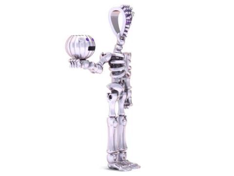 SKULL BODY AND PUMPKIN FACES PENDANT 3D PRINTABLE MODEL 3D Print Model