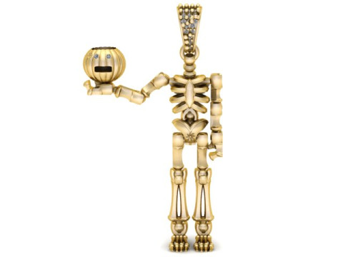 SKULL BODY AND PUMPKIN FACES PENDANT 3D PRINTABLE MODEL 3D प्रिंट मॉडल
