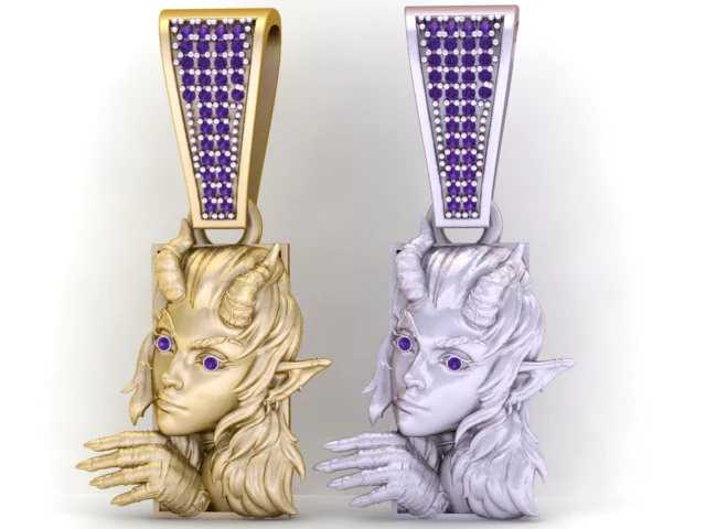 LADY FACES PENDANT 3D PRINTABLE MODEL 3D Print Model .c4d .max .obj .3ds .fbx .stl .blend
