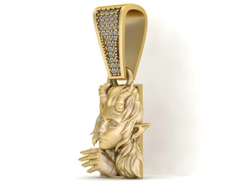 LADY FACES PENDANT 3D PRINTABLE MODEL 3D Print Model