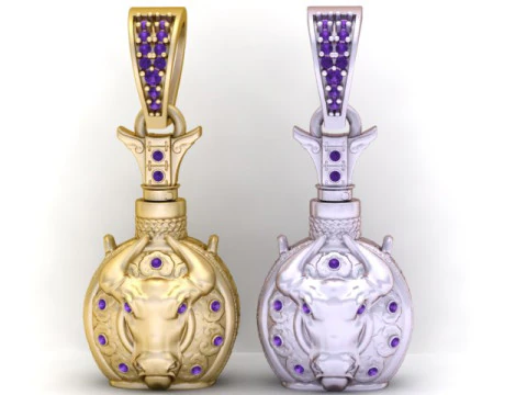 牛の顔ペンダント 3D 印刷可能モデル 3Dプリントモデル