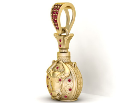 3D-DRUCKBARES MODELL MIT KUHGESICHTER-ANHÄNGER 3D Druckmodell