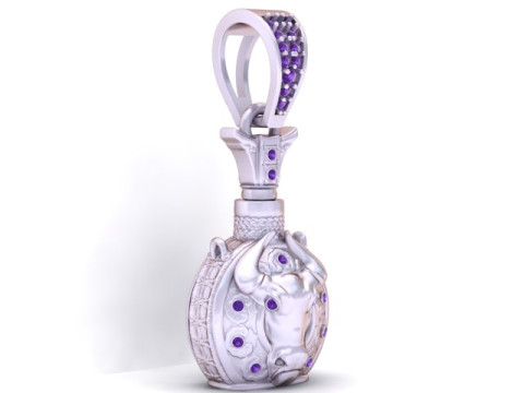 3D-DRUCKBARES MODELL MIT KUHGESICHTER-ANHÄNGER 3D Druckmodell