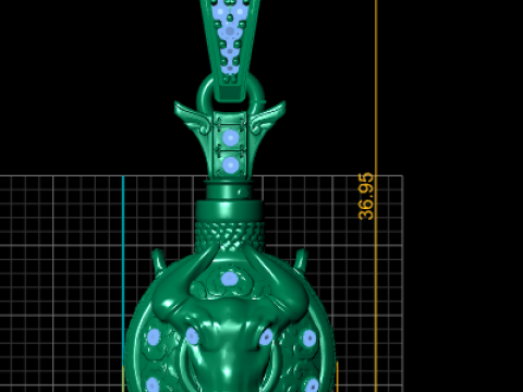 3D-DRUCKBARES MODELL MIT KUHGESICHTER-ANHÄNGER 3D Druckmodell