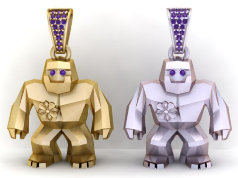 ROBBOT MEN PENDANT 3D PRINTABLE MODEL 3D Принт Модель