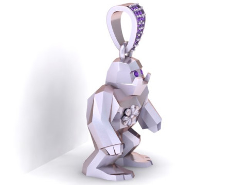 机器人人吊坠 3D 打印模型 3D 打印模型