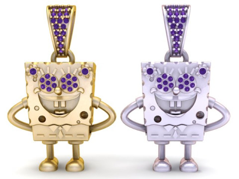 Sponge Bob pendant 3D PRINTABLE MODEL 3D Принт Модель