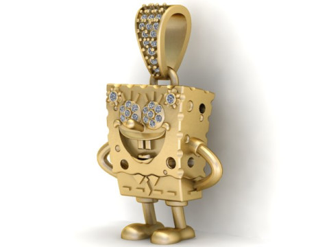 Sponge Bob pendant 3D PRINTABLE MODEL 3D 打印模型