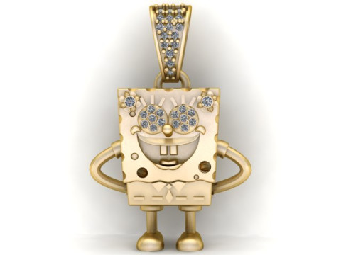 Sponge Bob pendant 3D PRINTABLE MODEL 3D 打印模型
