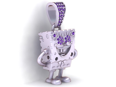 Sponge Bob pendant 3D PRINTABLE MODEL 3D 打印模型