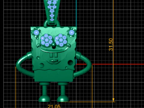 Sponge Bob pendant 3D PRINTABLE MODEL 3D Print Model