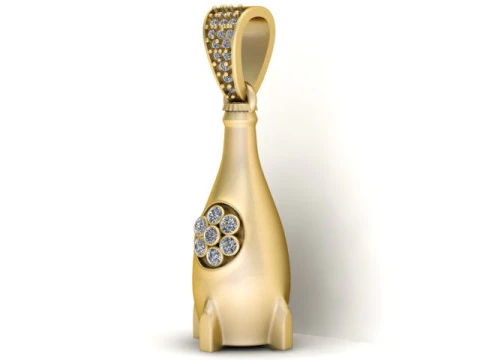 BOTTLE PENDANT 3D PRINTABLE MODEL 3D Print Model