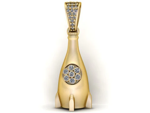 BOTTLE PENDANT 3D PRINTABLE MODEL 3D Print Model