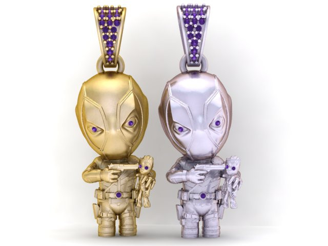 Baby deadpool PENDANT 3D PRINTABLE MODEL 3D Print Model .c4d .max .obj .3ds .fbx .stl .blend 