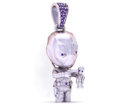 Baby deadpool PENDANT 3D PRINTABLE MODEL 3D Print Model