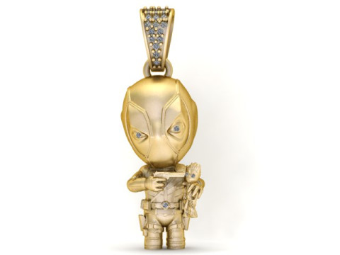 Baby deadpool PENDANT 3D PRINTABLE MODEL 3D Print Model