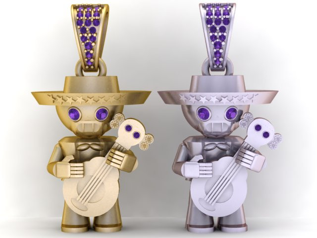 Modelo para impress&atilde;o 3D de pingente de urso Modelo de Impressão 3D .c4d .max .obj .3ds .fbx .stl .blend 