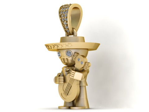 Modelo para impress&atilde;o 3D de pingente de urso Modelo de Impressão 3D