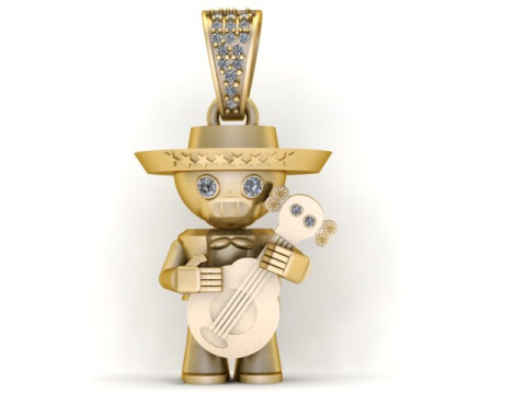 Modelo para impress&atilde;o 3D de pingente de urso Modelo de Impressão 3D