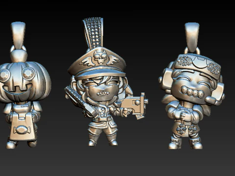 Karakter motorfiets hangercollectie 3D printmodel