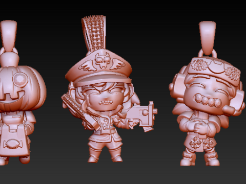 Character Motorbike Pendant Collection 3D प्रिंट मॉडल