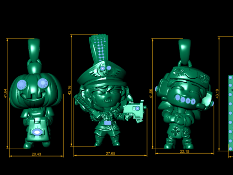 Character Motorbike Pendant Collection 3D प्रिंट मॉडल
