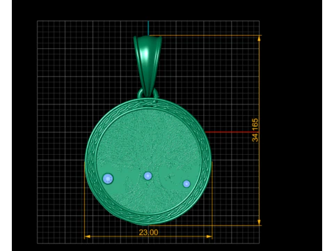 ROUNSD GOLD PENDANT 3D PRINTABLE MODEL 3D Print Model