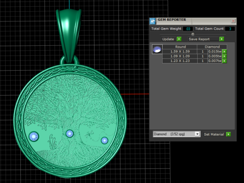 ラウンド ゴールド ペンダント 3D 印刷可能モデル 3Dプリントモデル