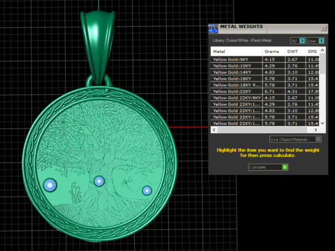 ラウンド ゴールド ペンダント 3D 印刷可能モデル 3Dプリントモデル