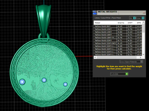 ROUNSD GOLD PENDANT 3D PRINTABLE MODEL 3D Print Model