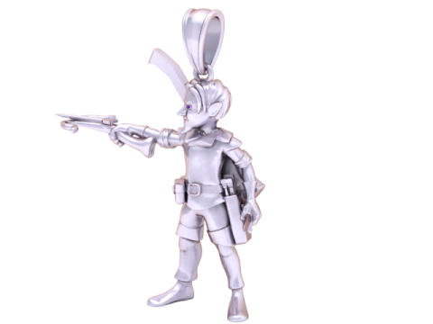 हीरो वारियर गोल्ड पेंडेंट 3डी प्रिंट करने योग्य मॉडल 3D प्रिंट मॉडल