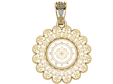 花朵形状金吊坠 3D 可打印模型 3D 打印模型