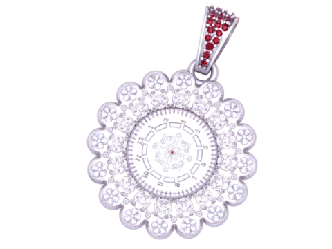 花朵形状金吊坠 3D 可打印模型 3D 打印模型