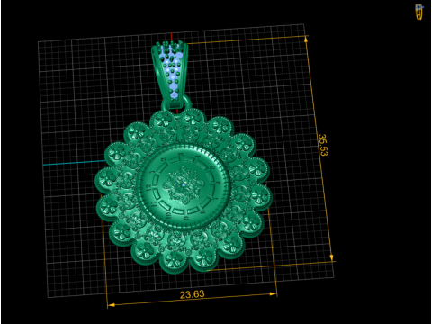 花朵形状金吊坠 3D 可打印模型 3D 打印模型