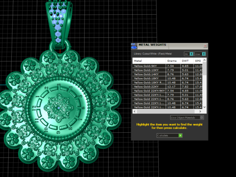 花朵形状金吊坠 3D 可打印模型 3D 打印模型