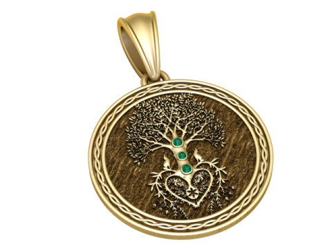 ROUND DESIGN TREE HEART AND PENDANT 3D PRINATBLE MODEL Model Cetak 3D