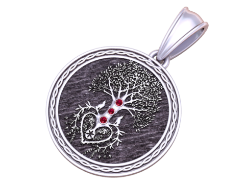 ROUND DESIGN TREE HEART AND PENDANT 3D PRINATBLE MODEL Model Cetak 3D