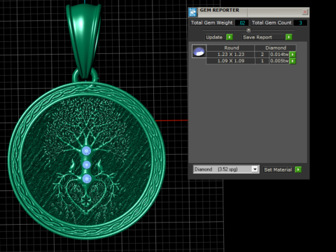 ROUND DESIGN TREE HEART AND PENDANT 3D PRINATBLE MODEL Model Cetak 3D