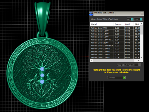 ROUND DESIGN TREE HEART AND PENDANT 3D PRINATBLE MODEL Model Cetak 3D