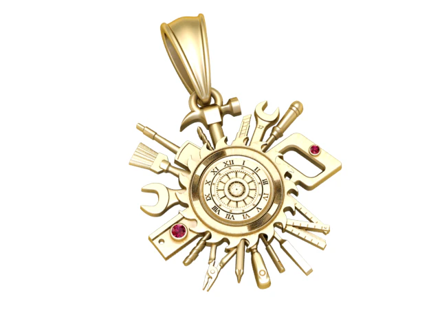 CLOCK DESIGN PENDANT 3D PRINTABLE MODEL 3D Print Model .c4d .max .obj .3ds .fbx .stl .blend 