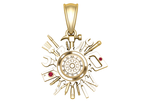 CLOCK DESIGN PENDANT 3D PRINTABLE MODEL Modelo de impresión 3D